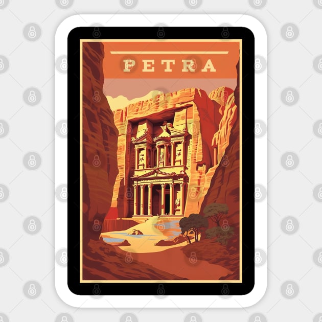 Petra, Jordan, Travel Poster Sticker by BokeeLee